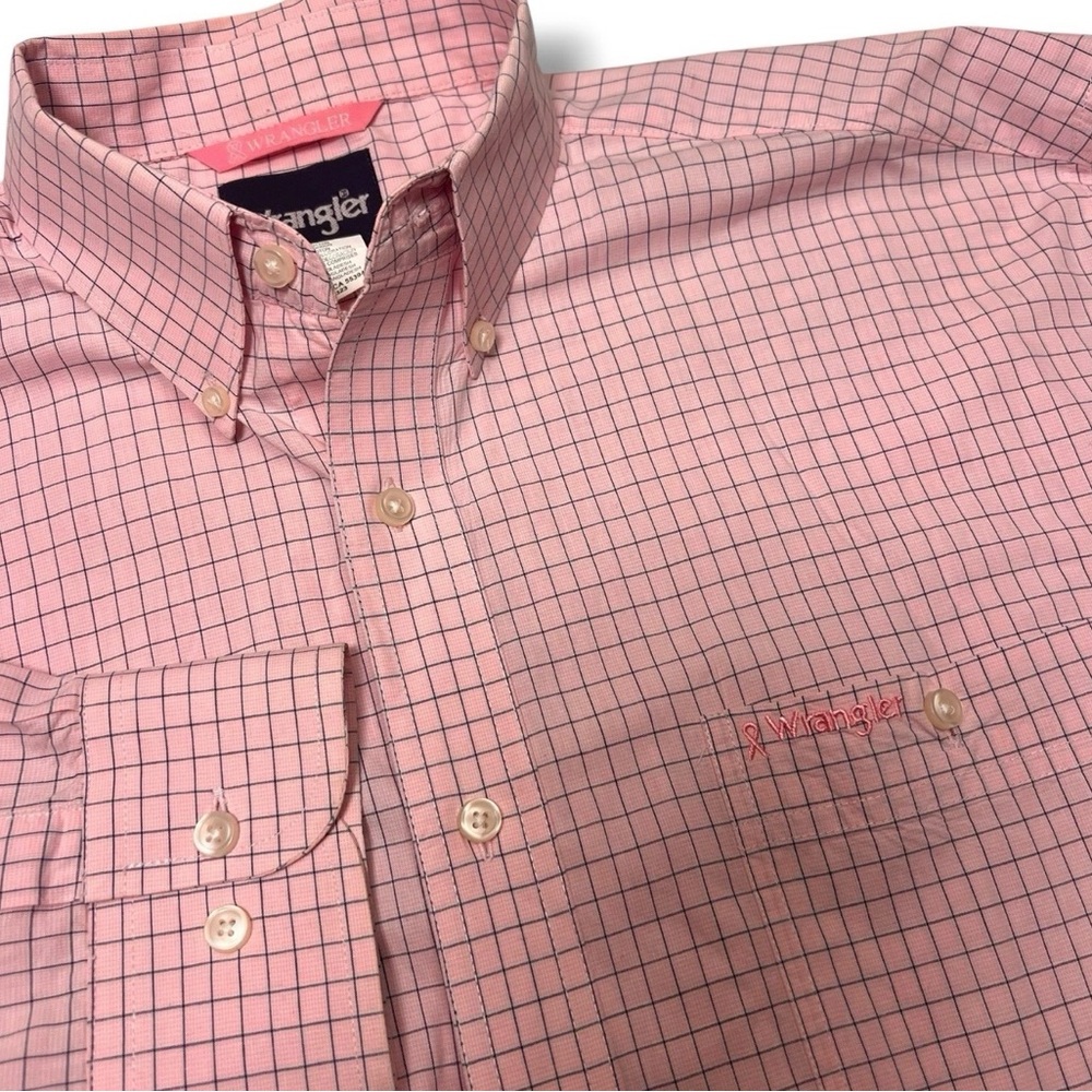 Wrangler Men’s Breast Cancer Ribbon LG Button Down Shirt